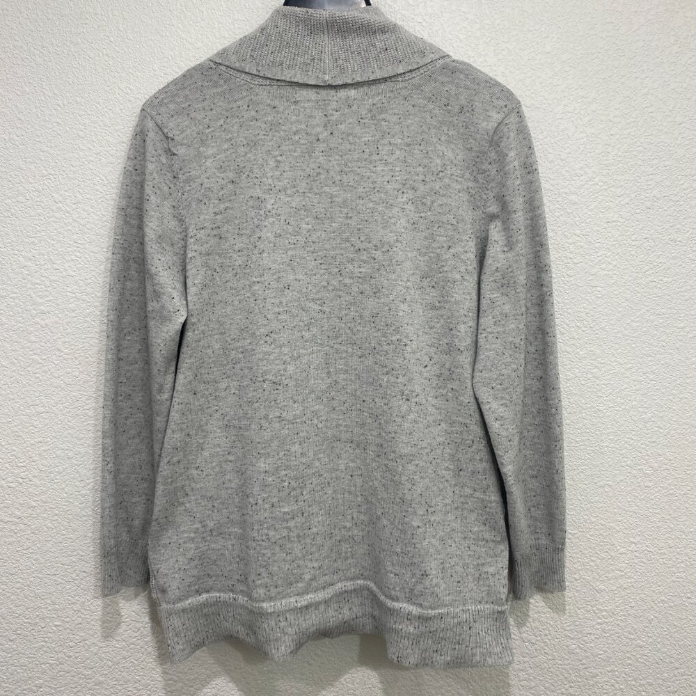 Chloe & Jasmine Women’s Light Grey Open Cardigan Long Sleeve Sweater - Picture 2 of 6